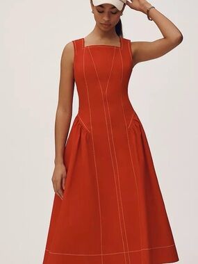 Anthropologie High Seamed Midi Dress